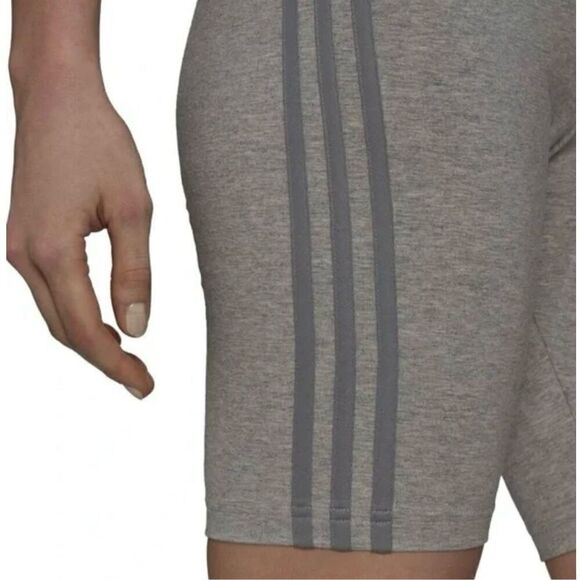 Adidas NWT WOMENS must haves 3 striped Biker shorts tights gray - Picture 2 of 7